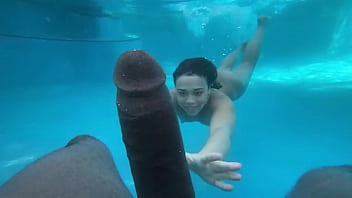 Amateur teen gets dominated by BBC in underwater encounter