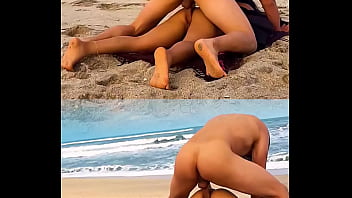 A man stranger penetrates me on a public beach after watching me display my buttocks